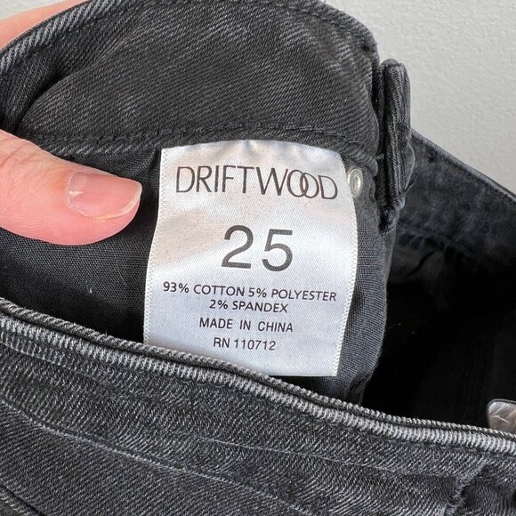 Driftwood Jackie Studded Jeans Black Size 25 Skinny Leg Frayed Casual - Picture 7 of 8